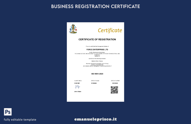 stile verificato Certificato di registrazione delle Bahamas Modello Word e PDF